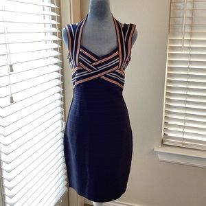 NWT Guess Navy Blue Strappy Bodycon Dress Size L